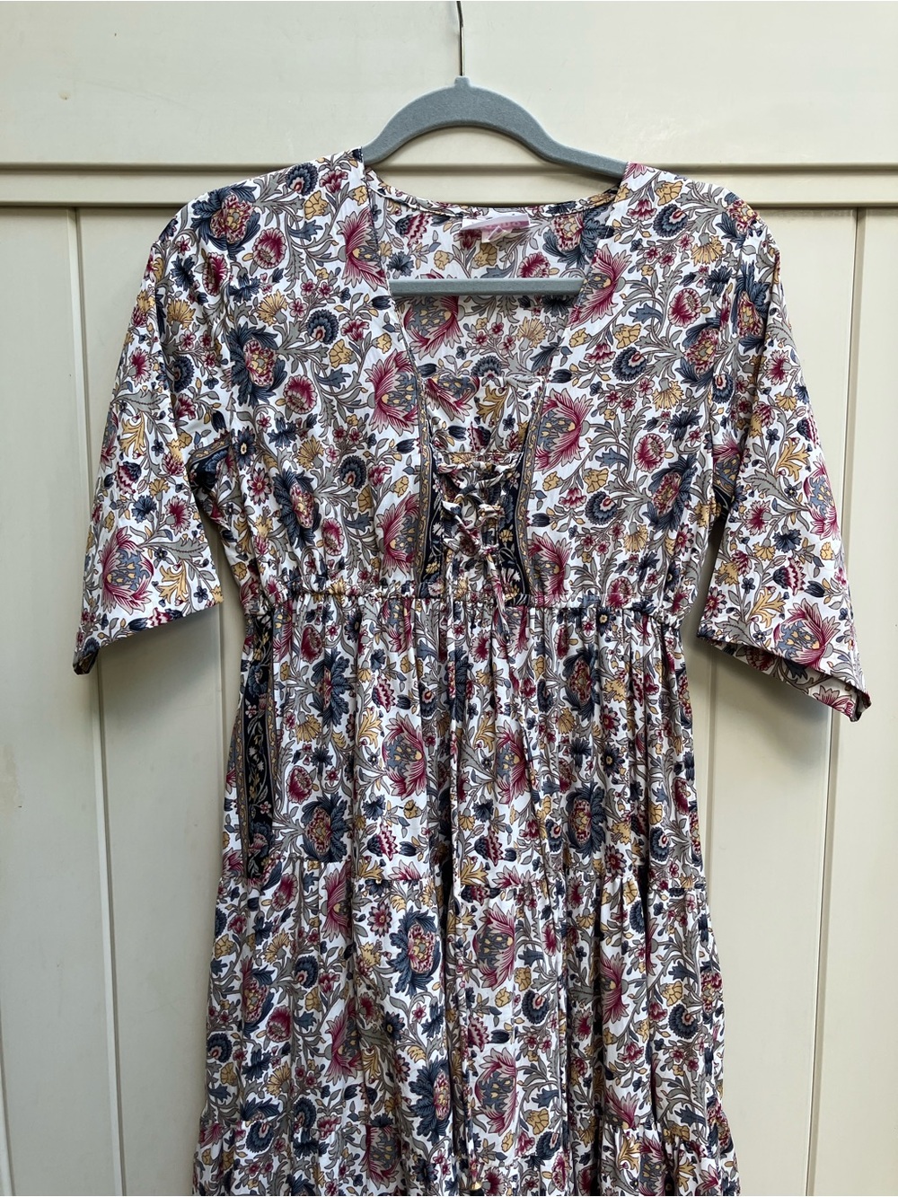 Anthropologie boemo renaissance dress med castle core, corset Victorian ren fair